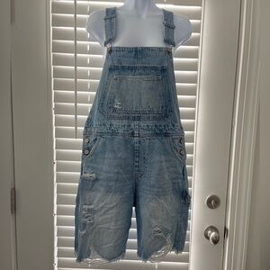 KanCan High Rise 90's Overall Shorts